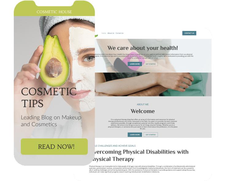 Página de inicio del sitio web de 'Cosmetic House'