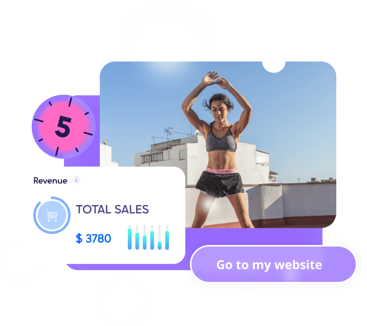 A screenshot of the Hocoos AI website builder showing the revenue analytics feature.