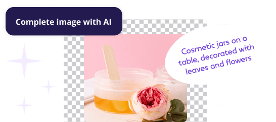 http://AI%20photo%20editing%20concept%20with%20partial%20image%20of%20cosmetic%20jars%20and%20a%20flower