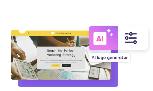 Logotipo gerado por IA para sua marca usando o gerador de logotipo.