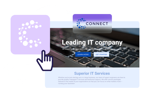 Banner da web para serviços de TI com o slogan "Empresa de TI líder".
