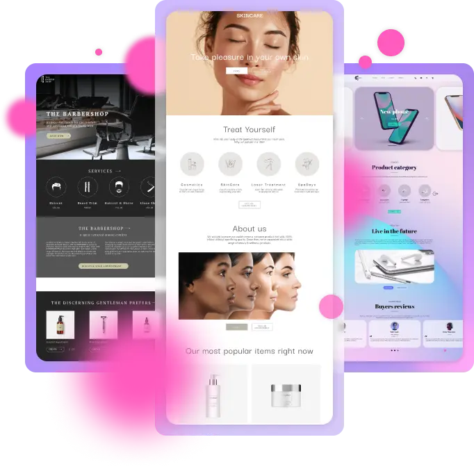 Sitios web creados con el creador de sitios web con IA